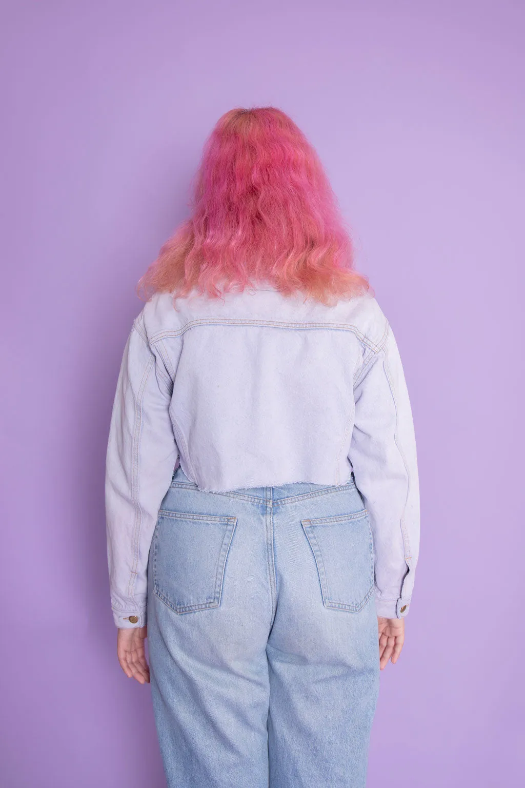 MK VINTAGE SOFT LILAC DENIM JACKET talla ML