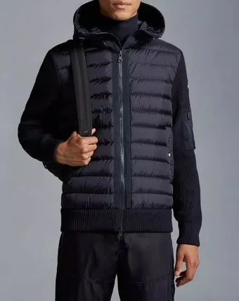 MONCLER  |Wool Nylon Blended Fabrics Street Style Plain