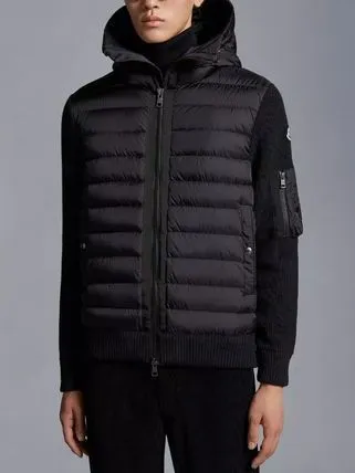 MONCLER  |Wool Nylon Blended Fabrics Street Style Plain