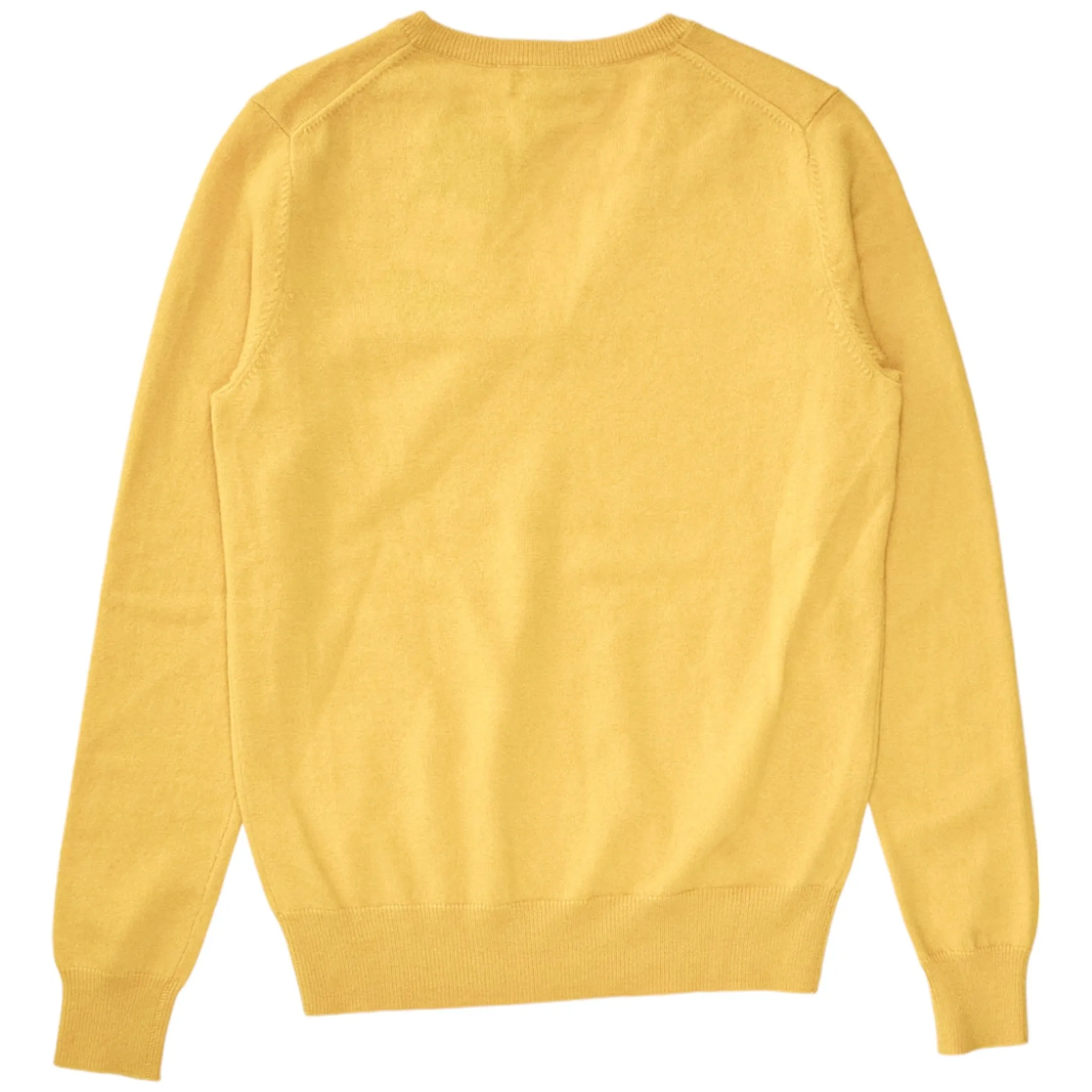 N. Peal Yellow Cashmere V Neck Sweater