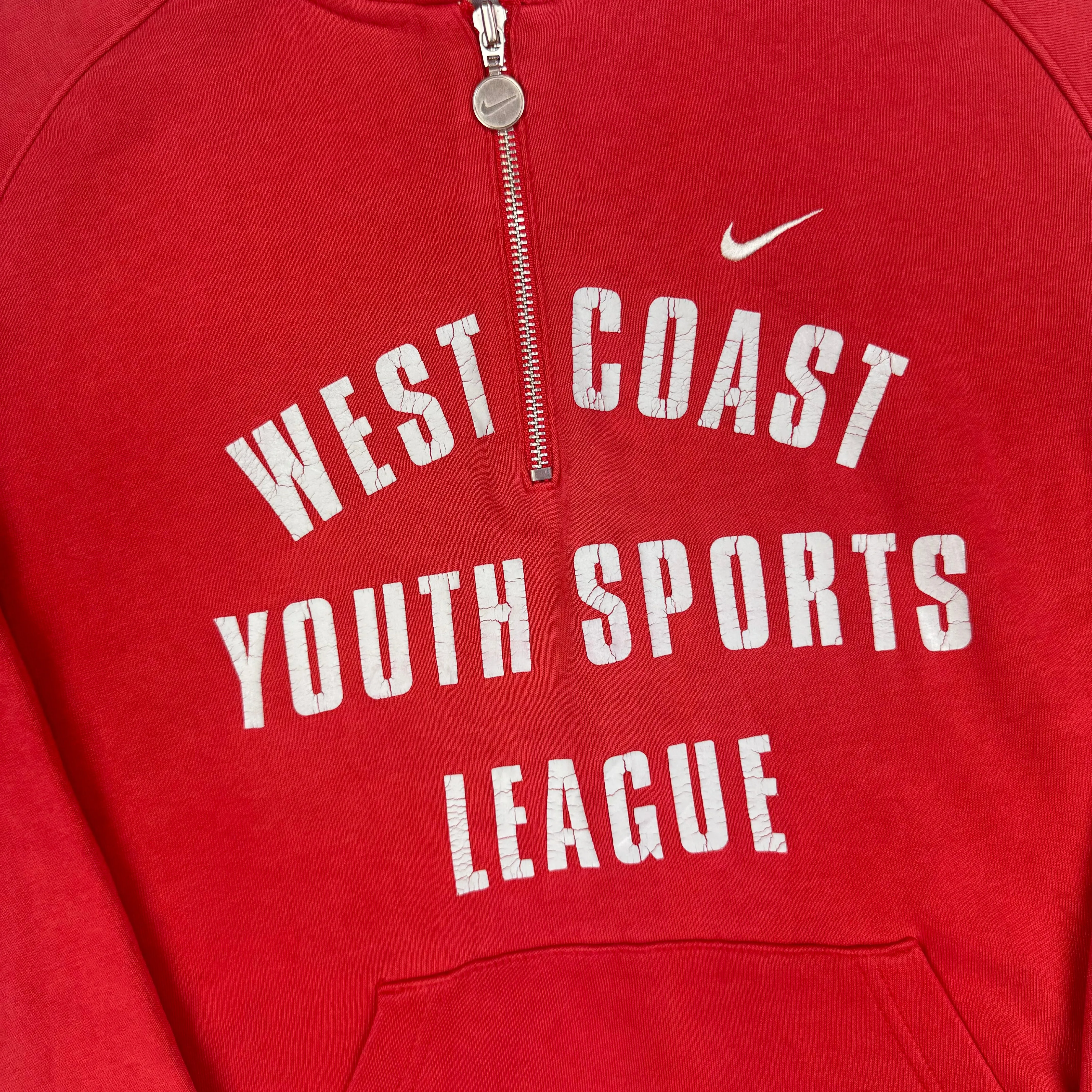 Nike 00's West Coast Youth Sports League Quarter Zip Hoodie Red