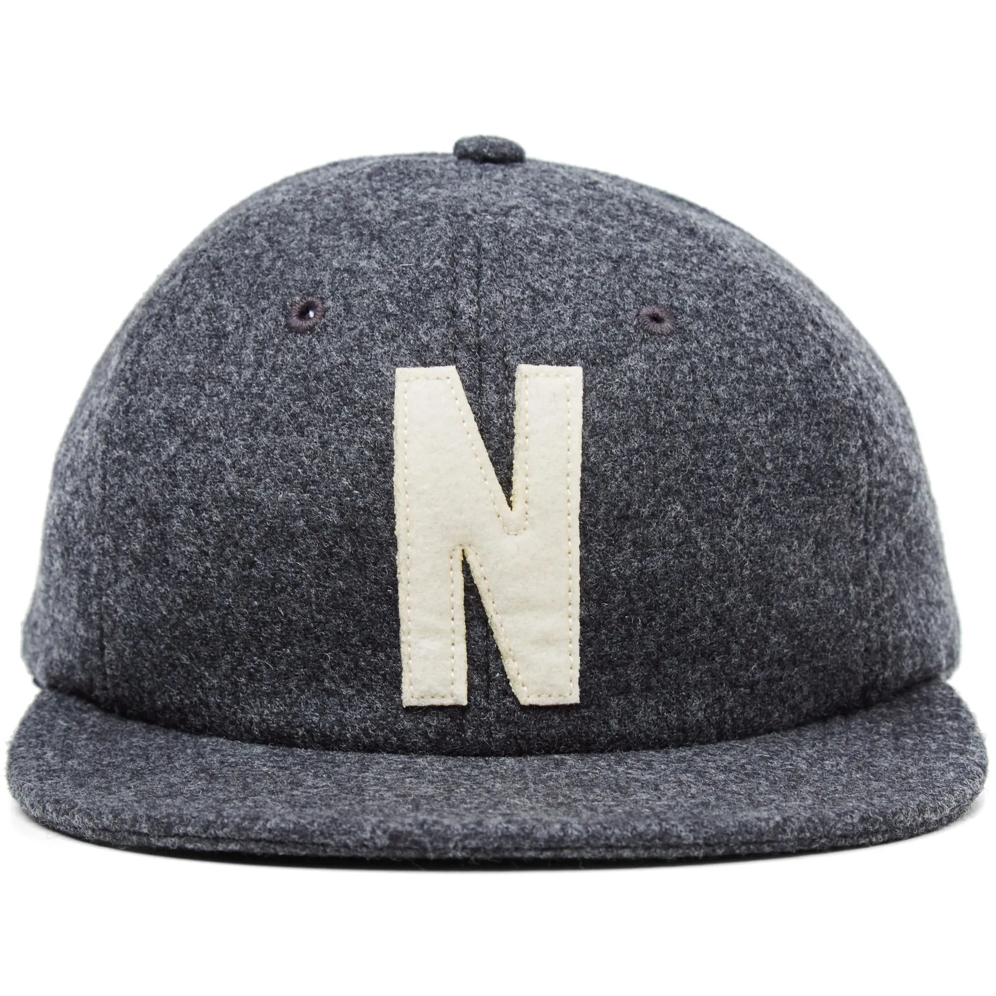 Norse Projects Wool 6 Panel Flat CapCharcoal Melange