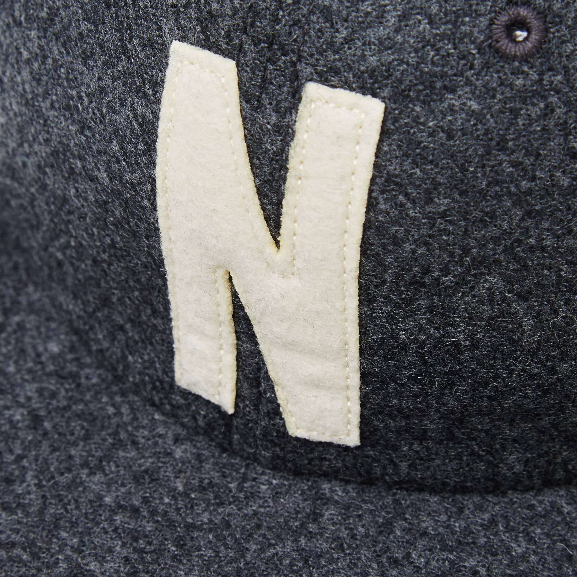 Norse Projects Wool 6 Panel Flat CapCharcoal Melange