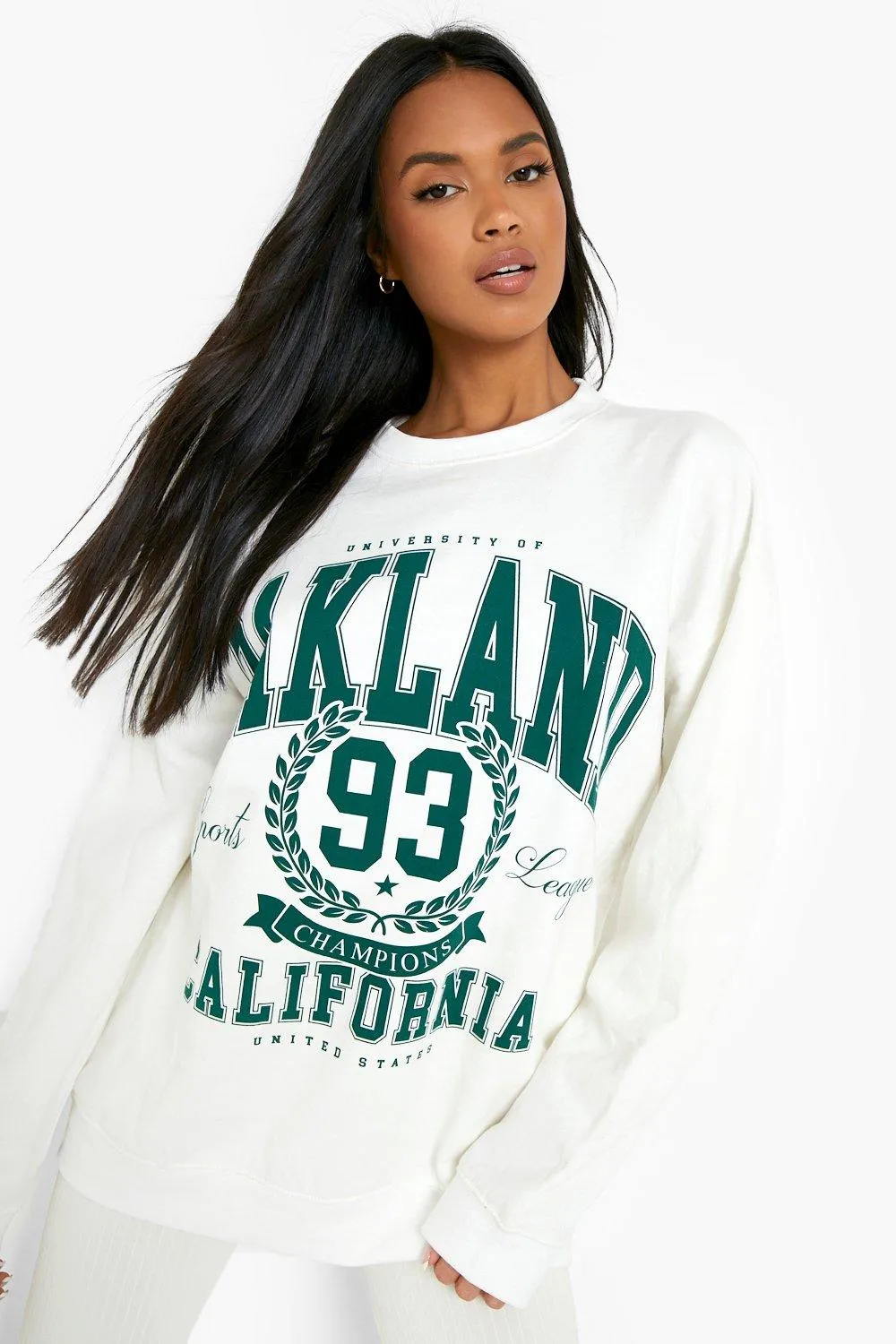 Oakland Varsity Printed Oversized Sweater