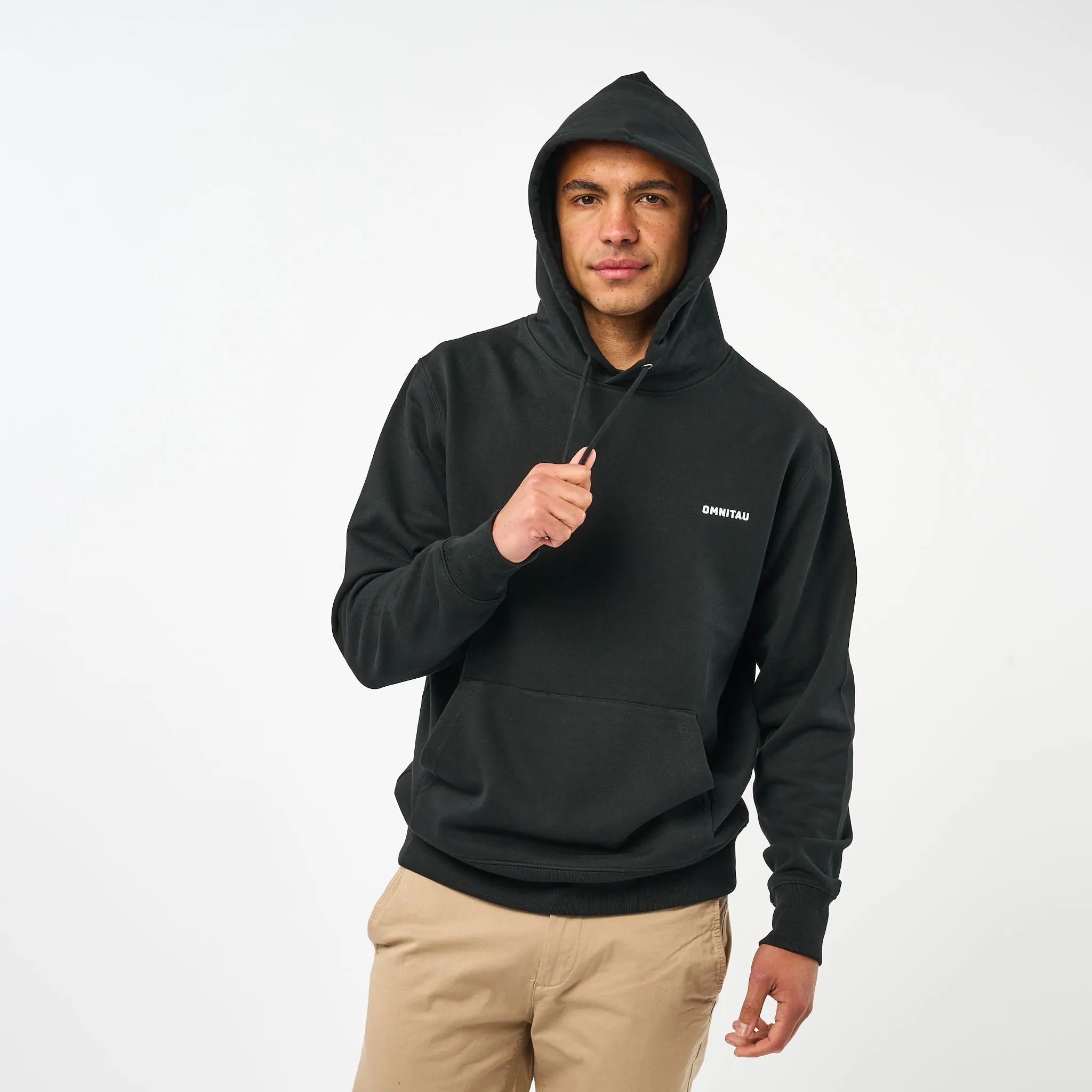 Omnitau Men's Muir Organic Cotton Medium Fit Hoodie - Black