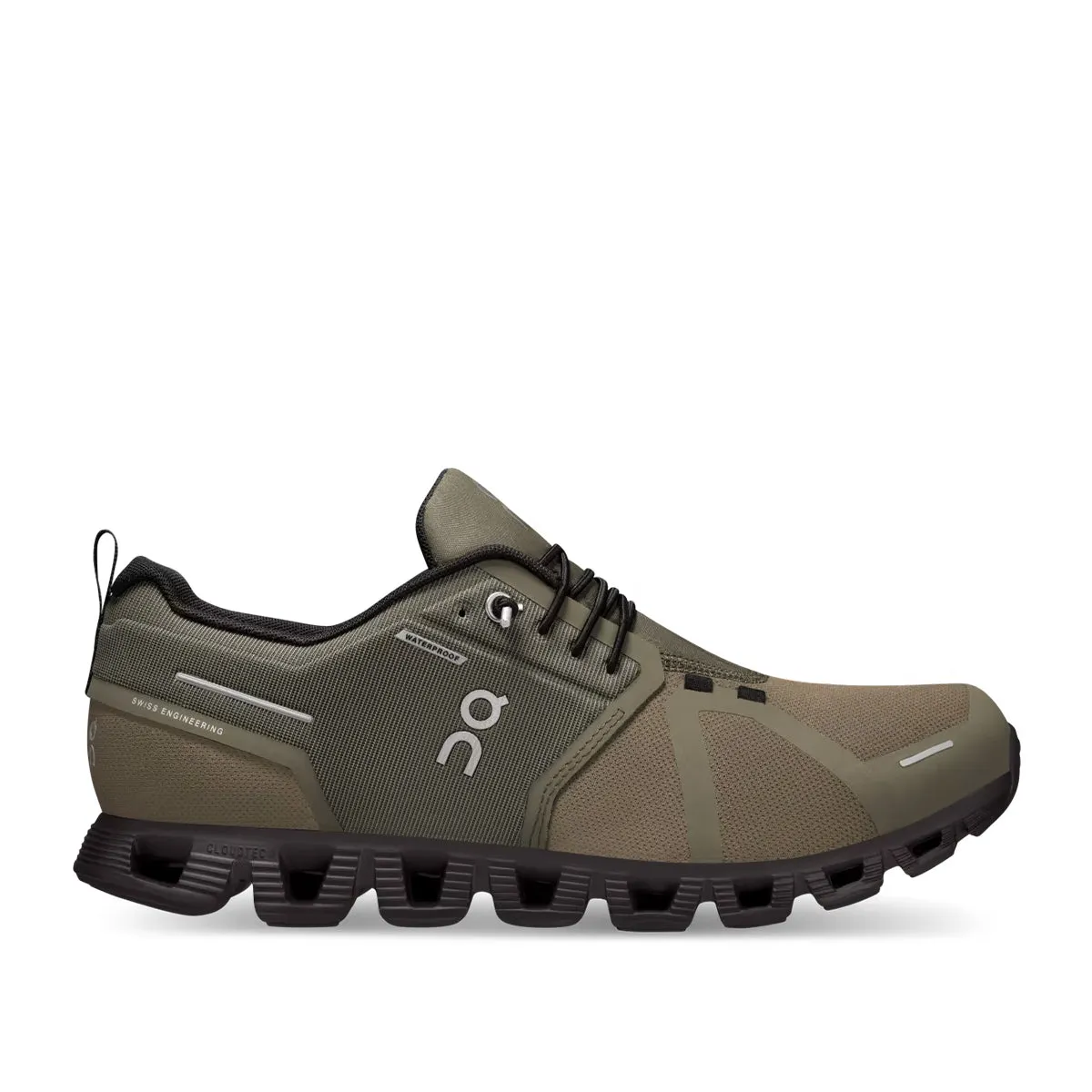 On Running - Cloud 5 Waterproof Trainers in Olive/Black