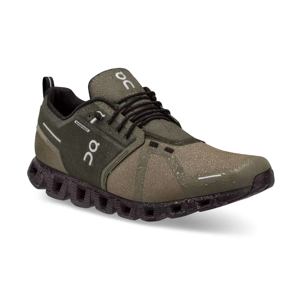 On Running - Cloud 5 Waterproof Trainers in Olive/Black