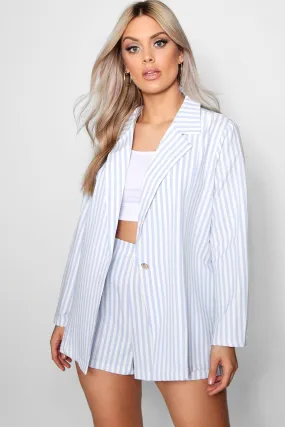 Plus Stripe Blazer + Short Two-Piece