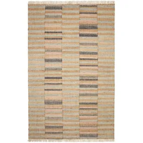 Ravel Stripe Blue Woven Wool Rug 2'x3'