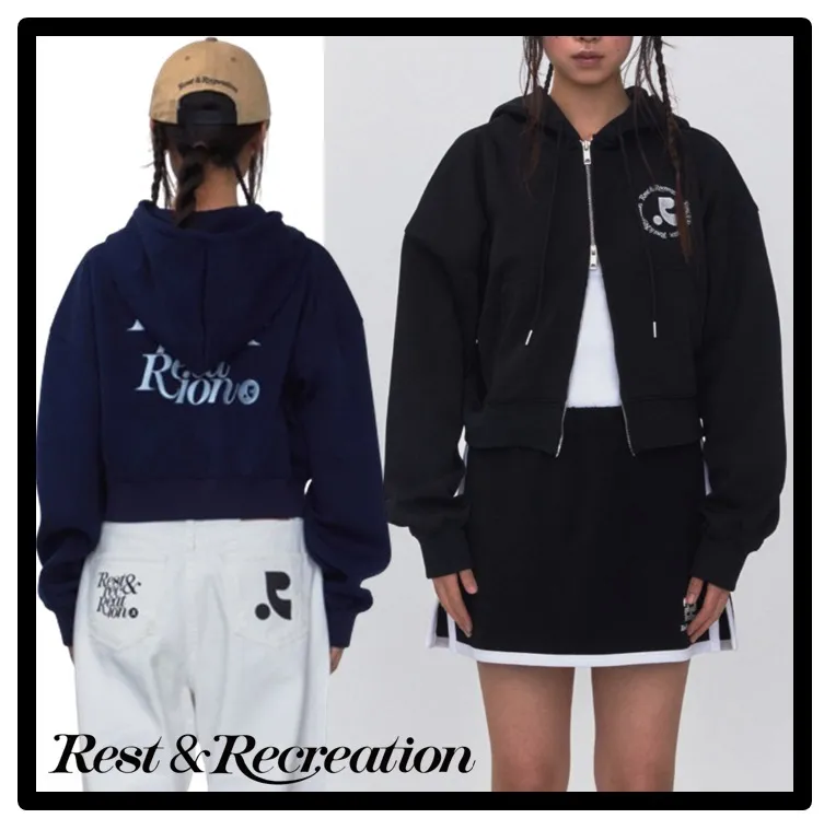 Rest & Recreation  |Unisex Street Style Logo Hoodies & Sweatshirts