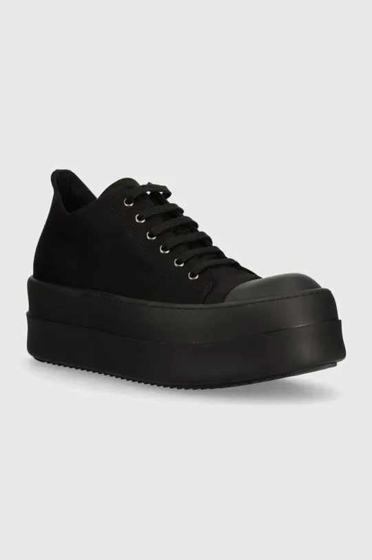 Rick Owens plimsolls Woven Shoes Double Bumper Low Sneaks men's black color DU01D1832.NDK.999