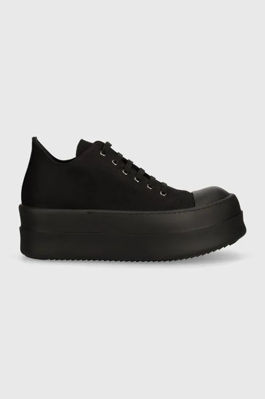 Rick Owens plimsolls Woven Shoes Double Bumper Low Sneaks men's black color DU01D1832.NDK.999