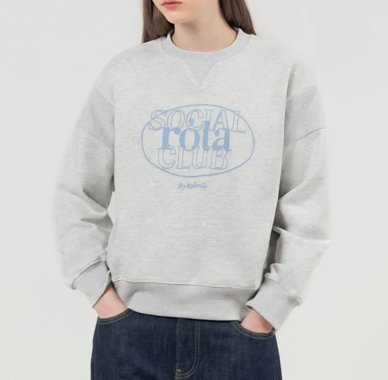 rolarola  |Crew Neck Long Sleeves Plain Cotton Medium Logo