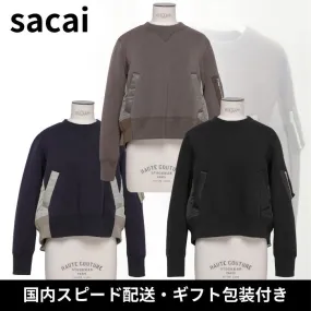 sacai  |Crew Neck Street Style Long Sleeves Plain