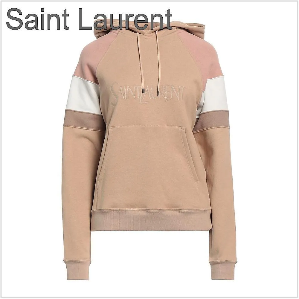 Saint Laurent  |Street Style Long Sleeves Plain Cotton Logo