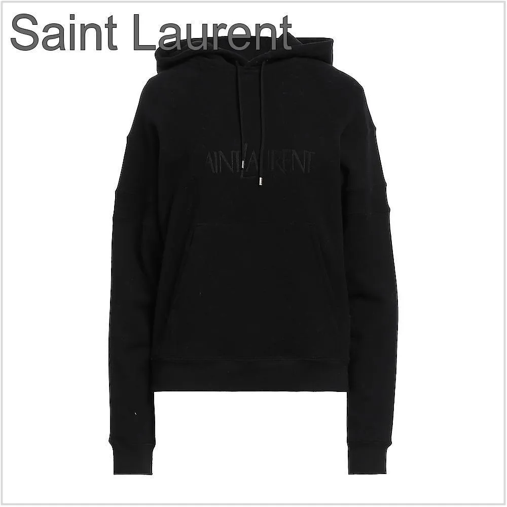 Saint Laurent  |Street Style Long Sleeves Plain Cotton Logo