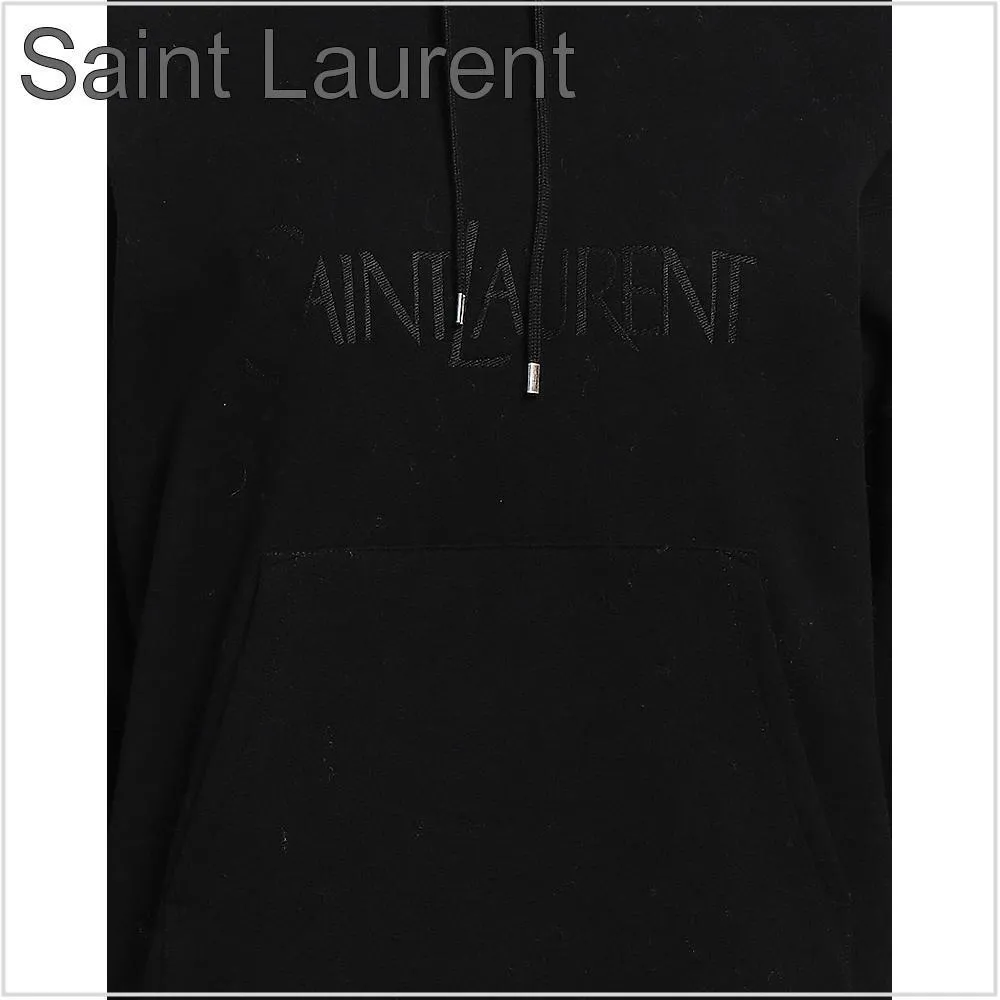 Saint Laurent  |Street Style Long Sleeves Plain Cotton Logo