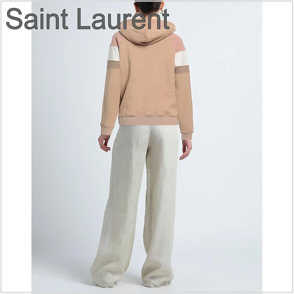 Saint Laurent  |Street Style Long Sleeves Plain Cotton Logo