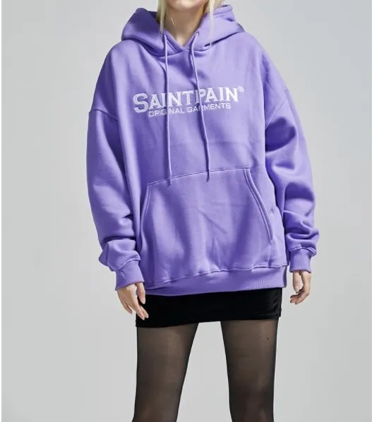 SAINTPAIN  |Unisex Street Style Long Sleeves Logo Hoodies