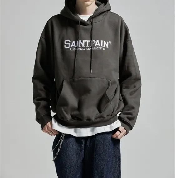 SAINTPAIN  |Unisex Street Style Long Sleeves Logo Hoodies