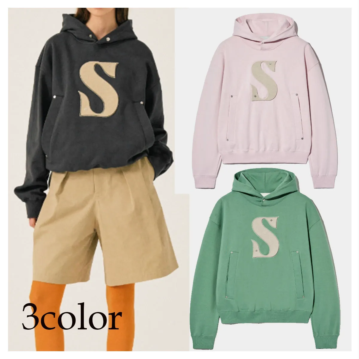 SATUR  |Unisex Street Style Plain Cotton Logo Hoodies & Sweatshirts