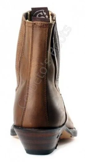 Sendra Boots mens fine toe brown leather ankle cowboy boots