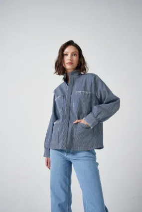 Seventy + Mochi Pablo Jacket - Striped Denim: Size 6