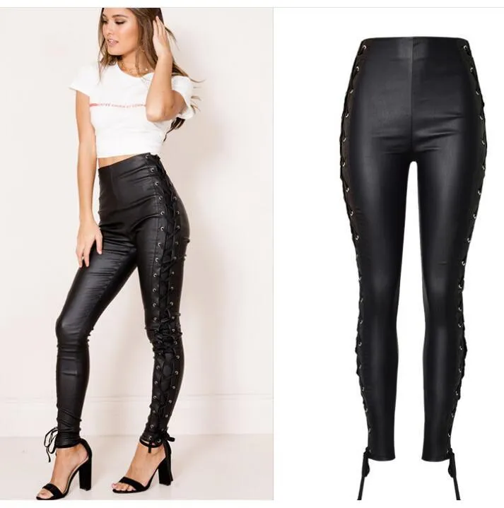 Sexy Hip Push-Up PU Leather Skinny Pencil Pants for Women - Stretchy and Form-Fitting Design