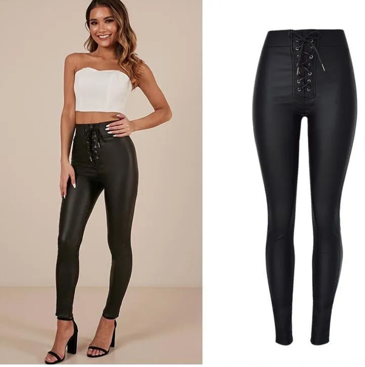 Sexy Hip Push-Up PU Leather Skinny Pencil Pants for Women - Stretchy and Form-Fitting Design