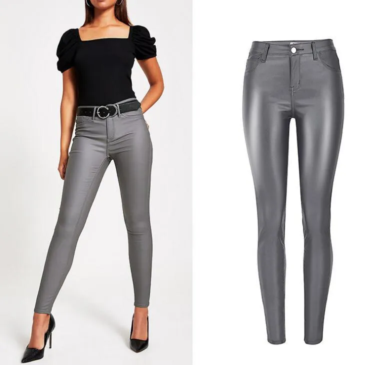 Sexy Hip Push-Up PU Leather Skinny Pencil Pants for Women - Stretchy and Form-Fitting Design