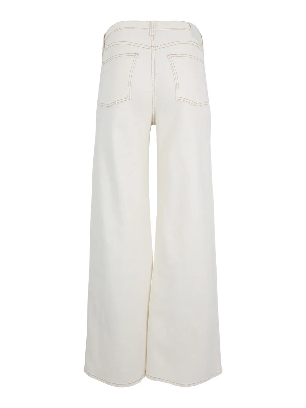 Simkhai Miles Denim Wide Leg Pants in Ecru