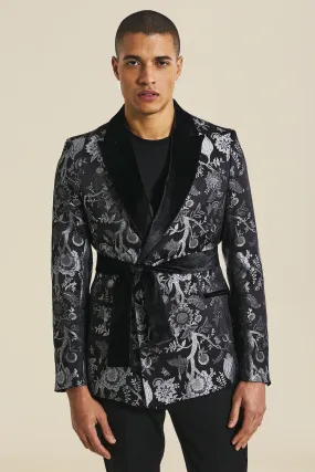 Slim Wrap Jacquard Blazer