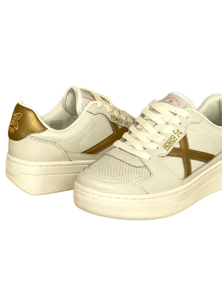 SNEAKERS DONNA BEIGE/ORO POINT 03-05