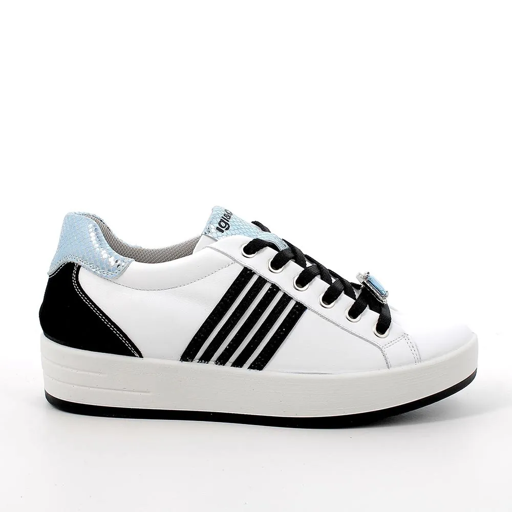 SNEAKERS IGI&CO DONNA NAPPA SOFT BIANCO/NERO 5657222