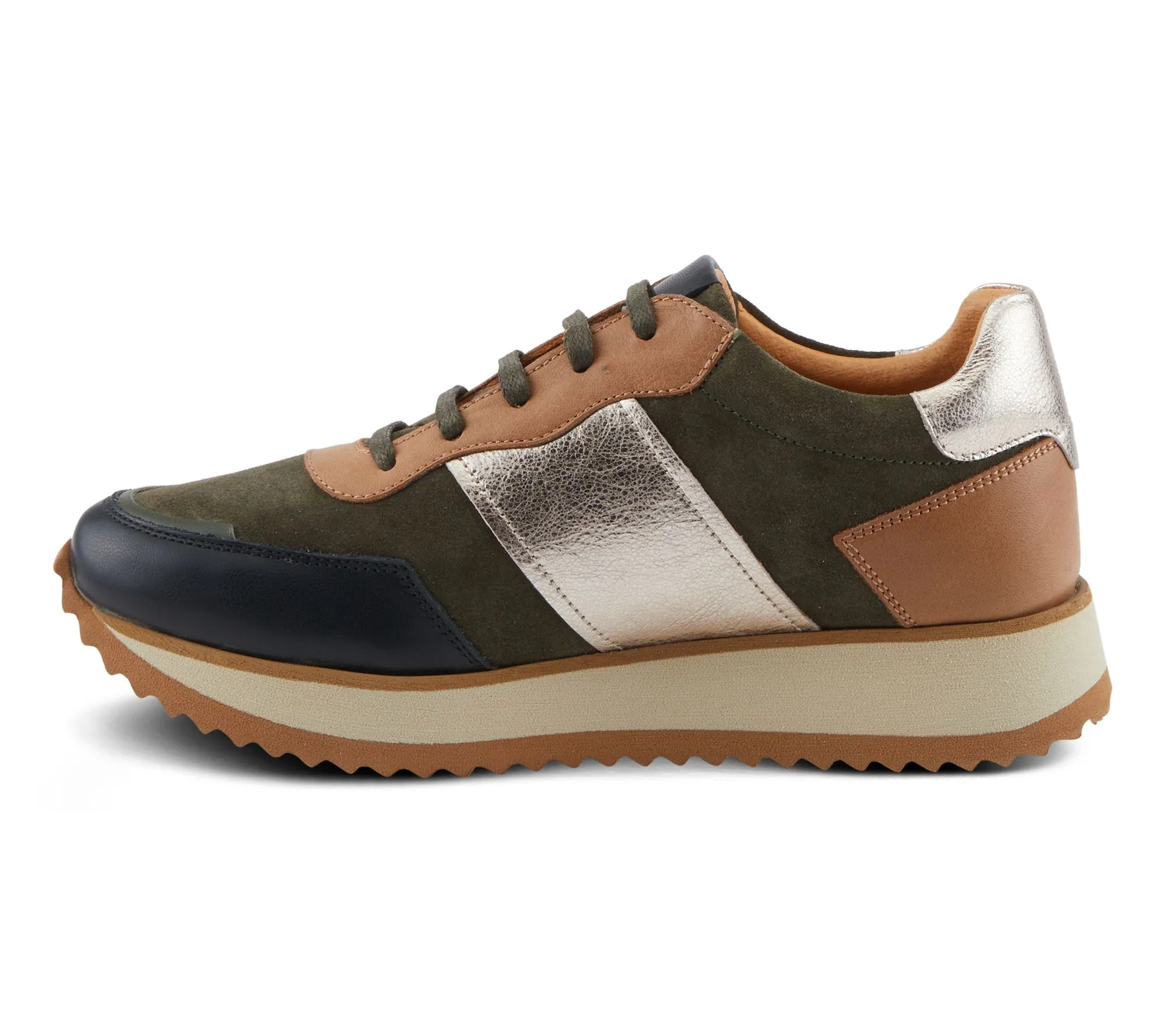 Spring Step Leather and Suede Sneakers - Compter