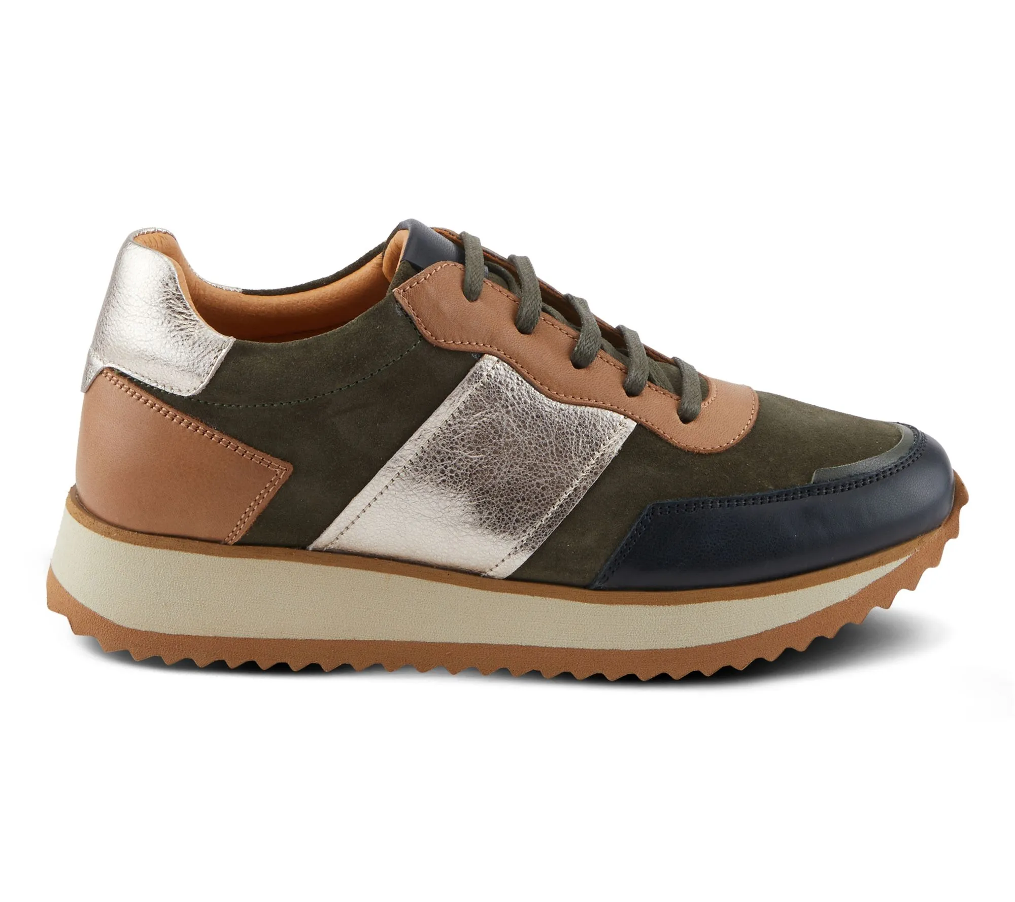 Spring Step Leather and Suede Sneakers - Compter