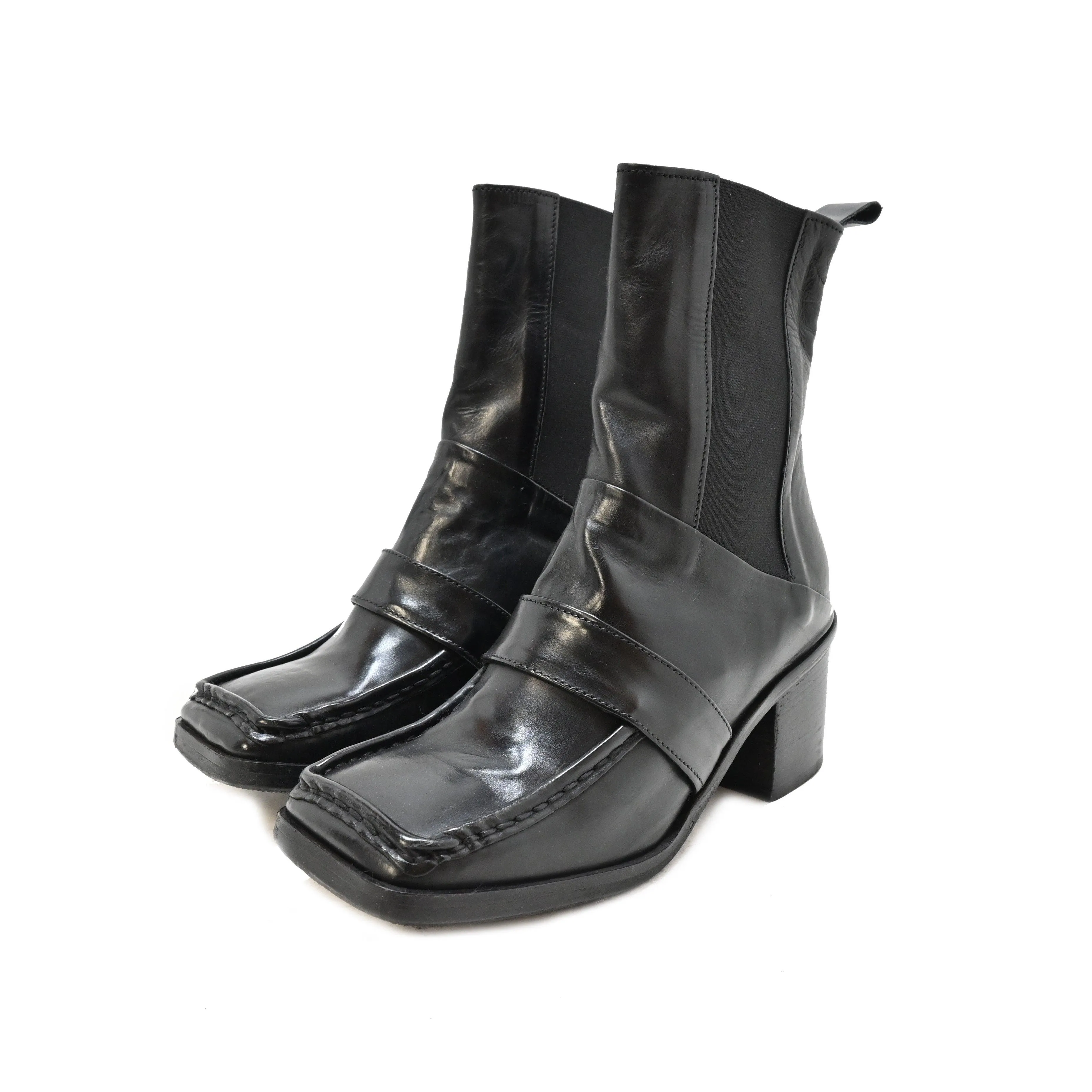 SQUARE 03 - woman ankle-boots leather BLACK