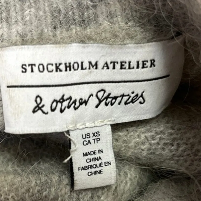 Stockholm Atelier & Other Stories Gray Wool Alpaca Crewneck Pullover Sweater XS