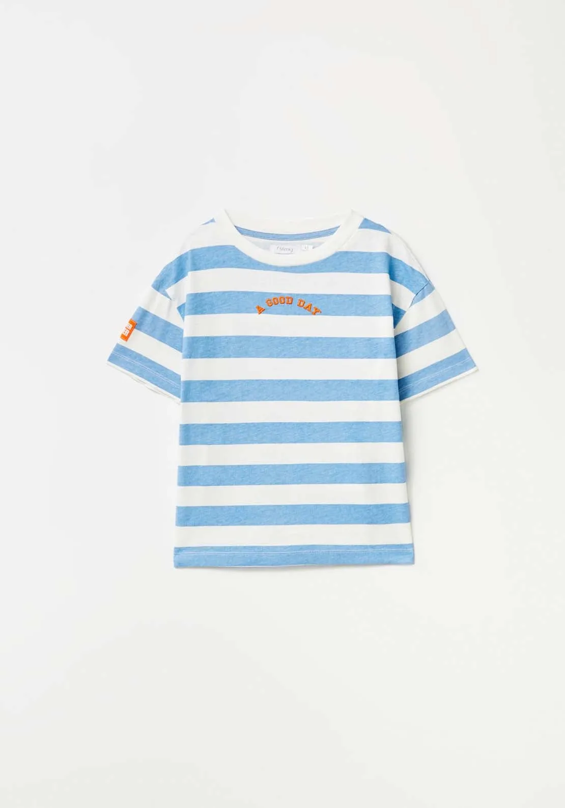 Striped A Good Day T-Shirt - White