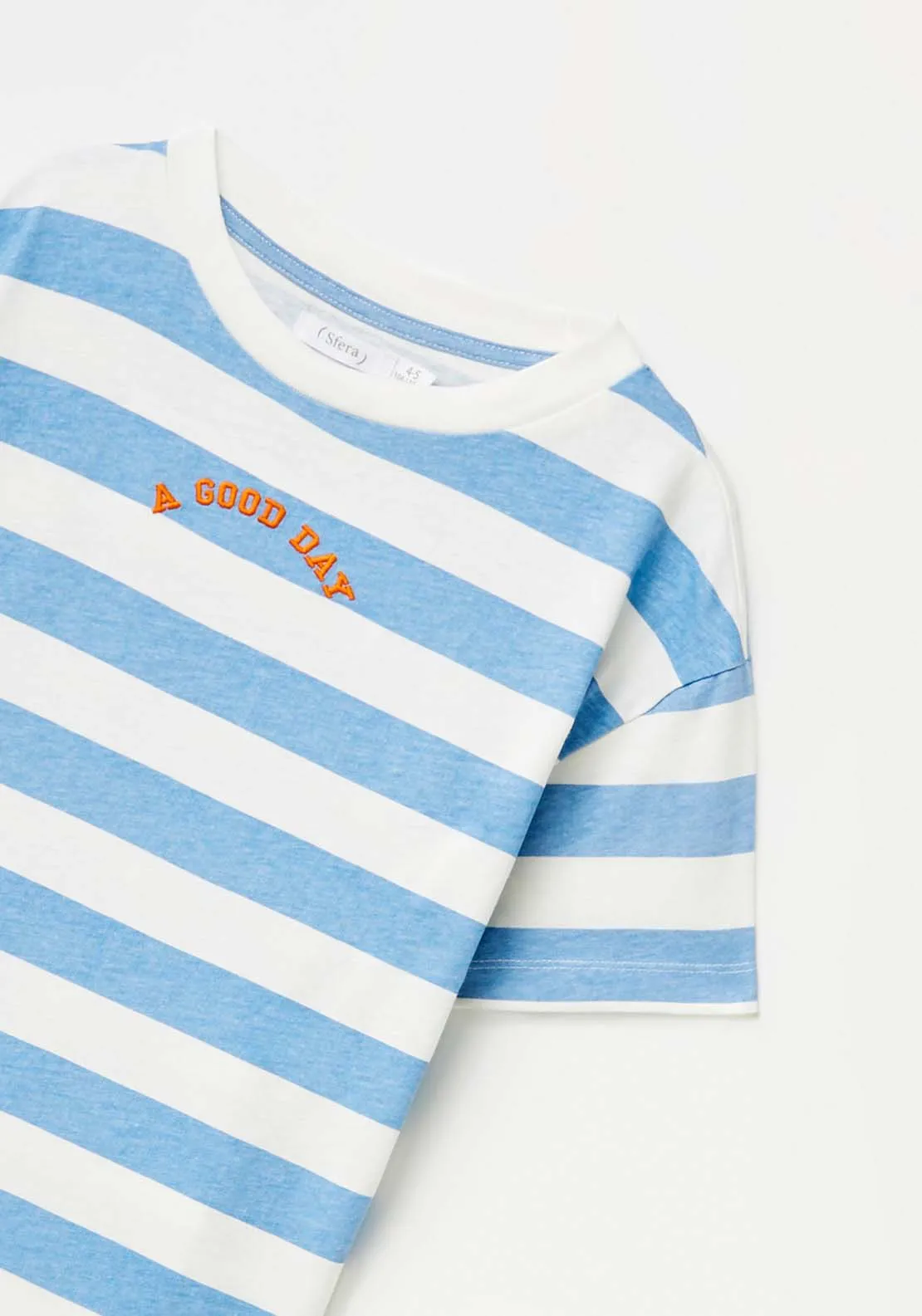 Striped A Good Day T-Shirt - White