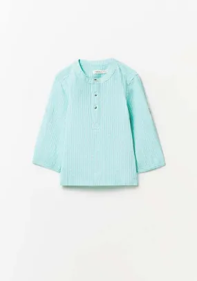 Striped Linen Shirt - Green