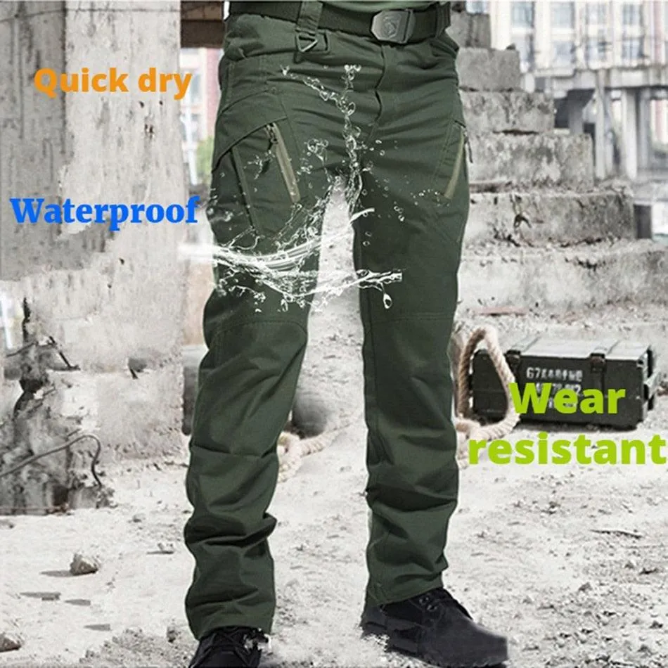 Tactical Pants Multiple Pocket Elasticity Slim Fit Cargo