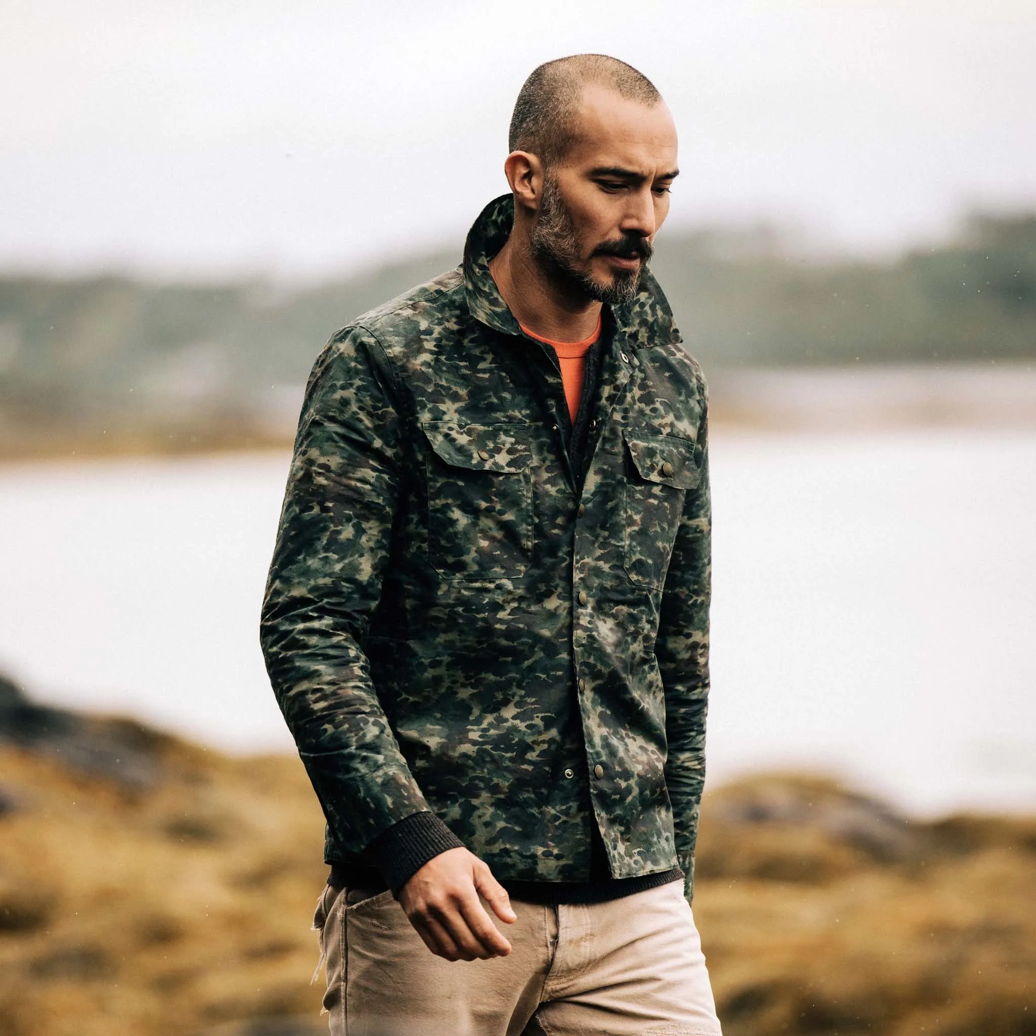 The Venture Jacket in Painted Camo Waxed Canvas