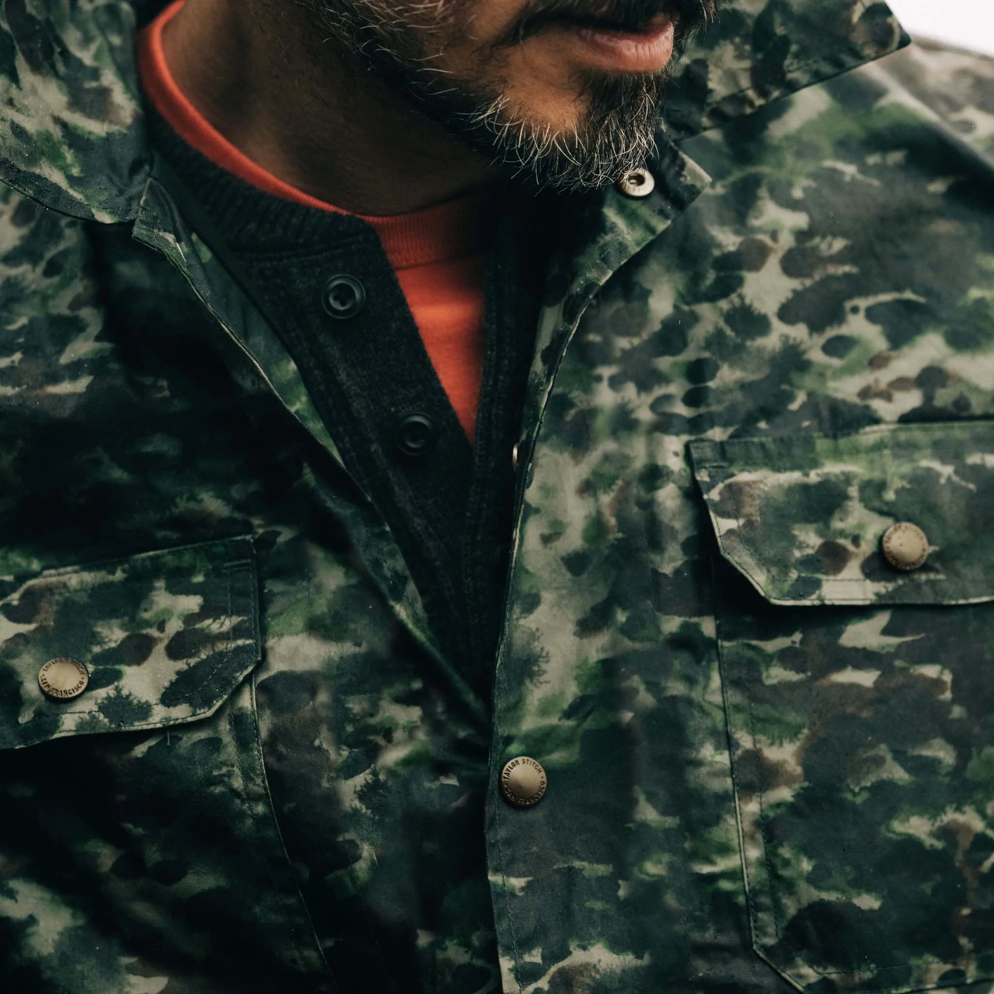 The Venture Jacket in Painted Camo Waxed Canvas