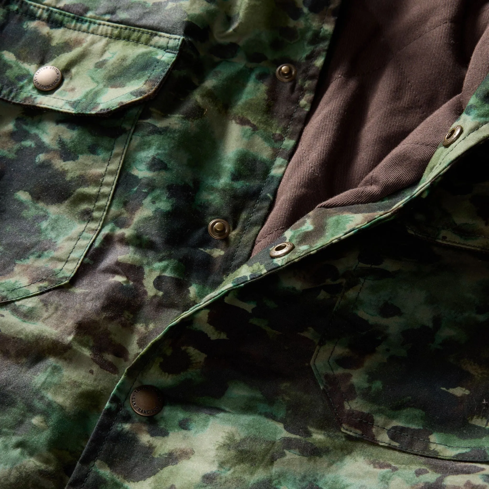 The Venture Jacket in Painted Camo Waxed Canvas