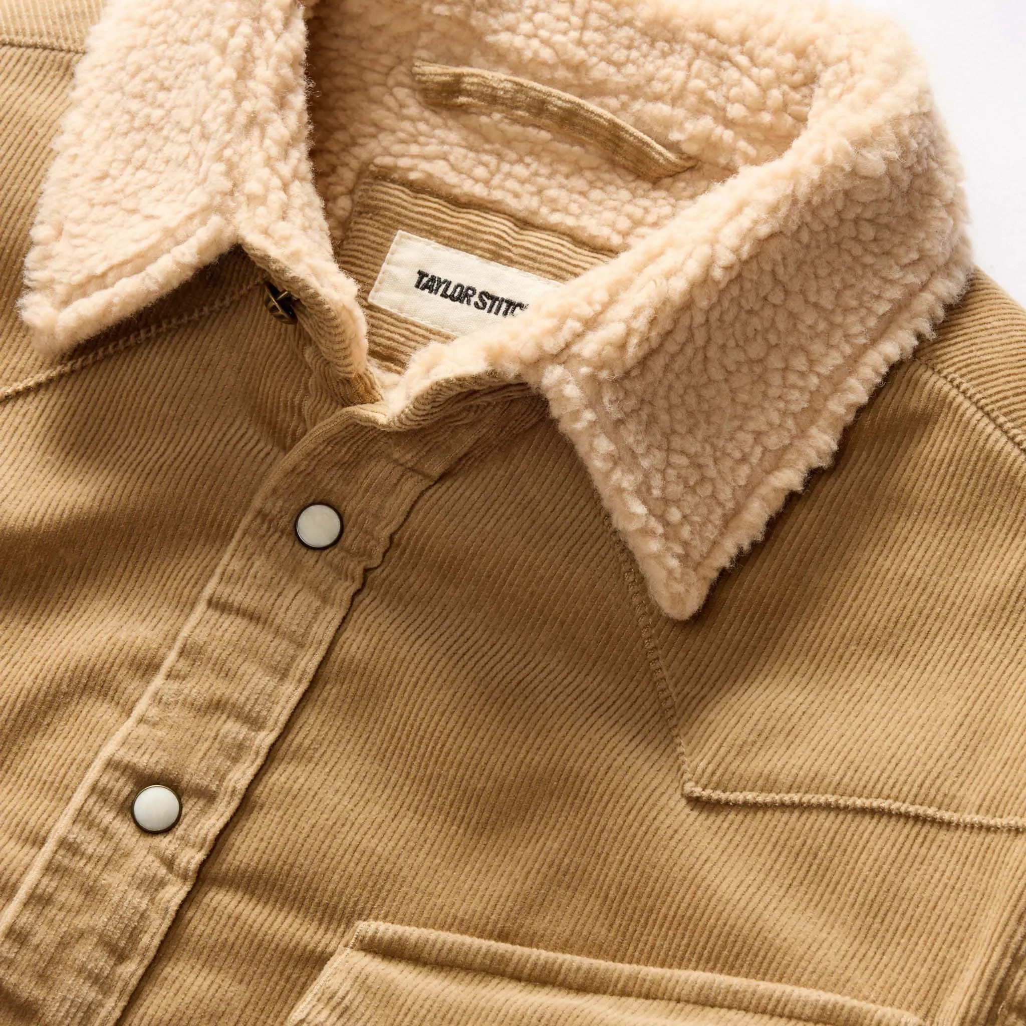 The Western Shirt Jacket in Dark Khaki Corduroy