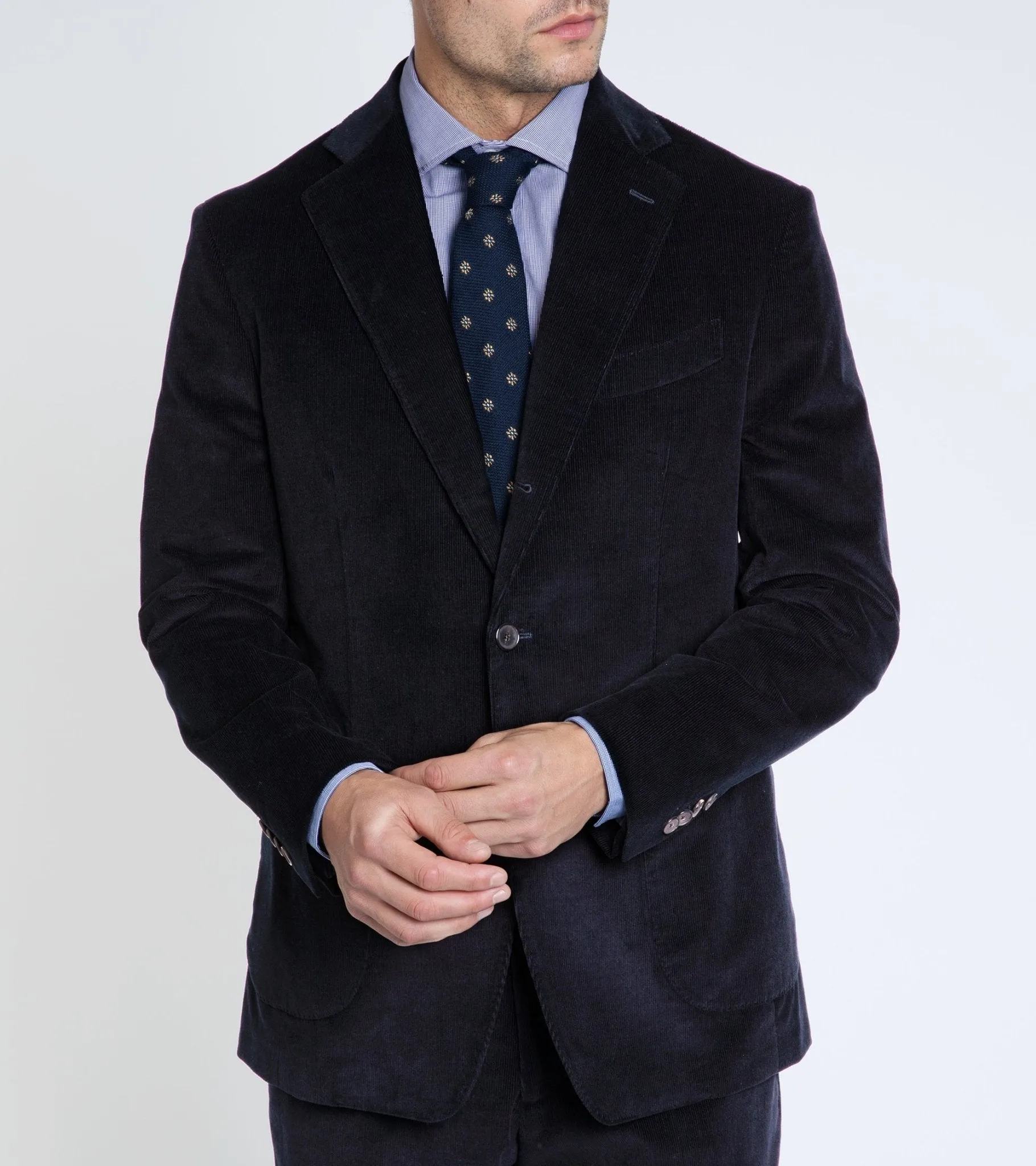 Trunk Wigmore Italian Cotton Needlecord Suit Jacket: Navy