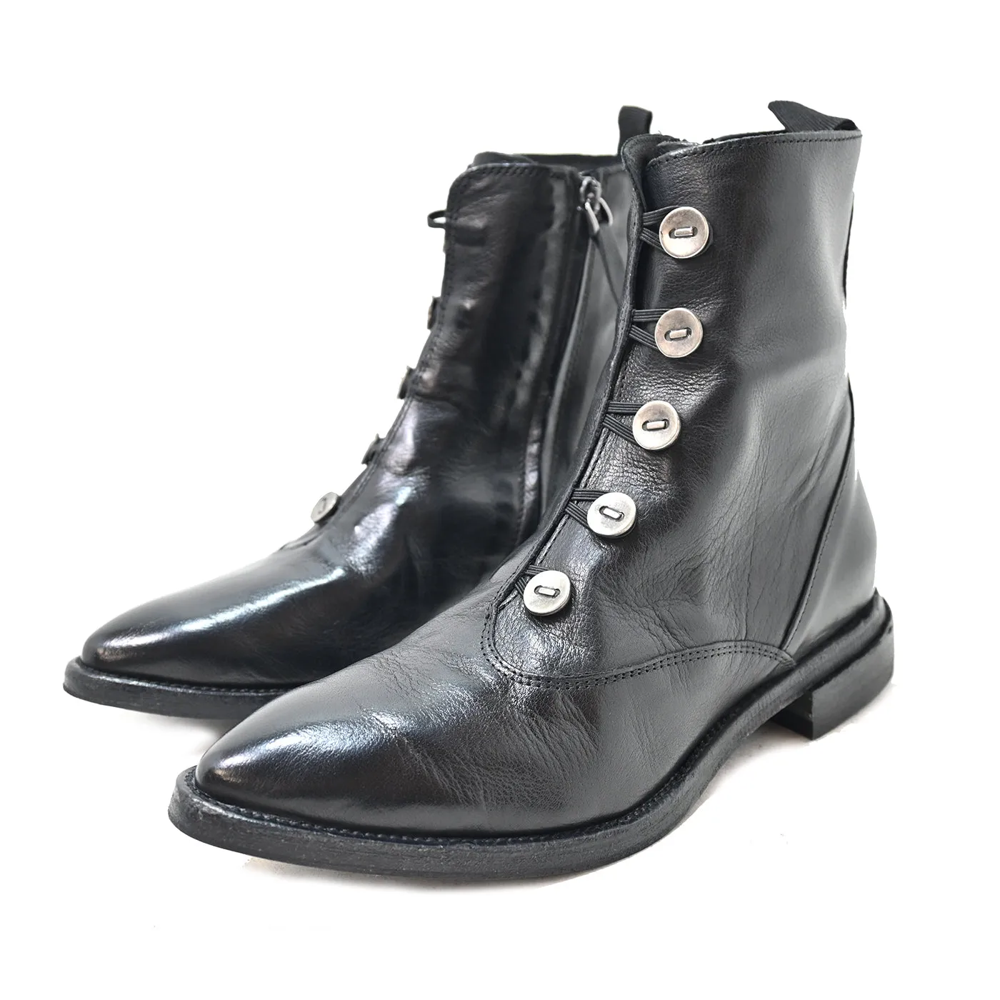 UNDER 07 - ankle boots leather BLACK