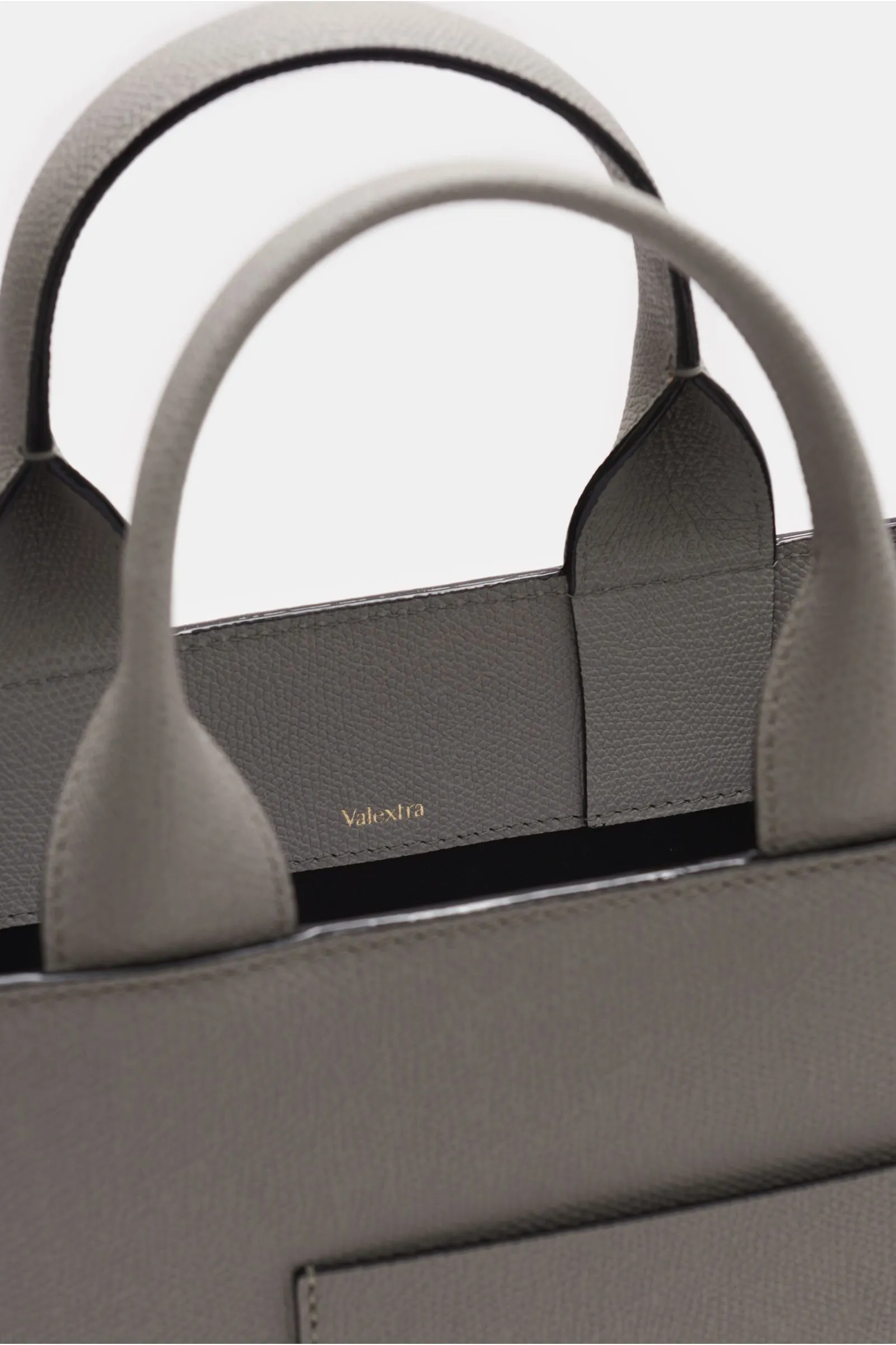 VALEXTRA Tote Bag 'Boxy Top Handle Mini Bag' grau