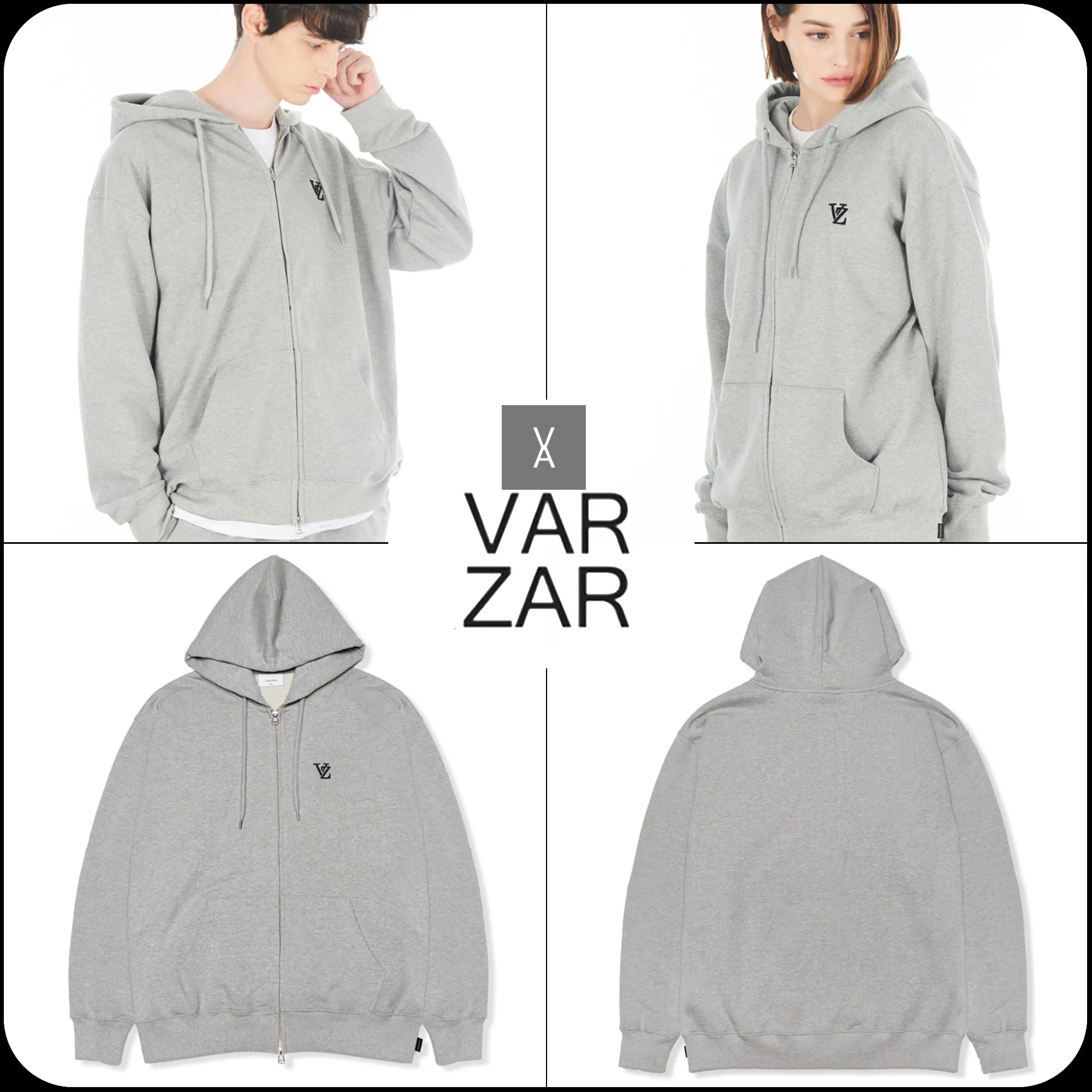 VARZAR  |Unisex Street Style Long Sleeves Plain Cotton Logo